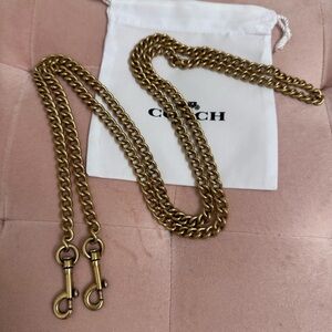 Coach Brass Gold Skinny Chain Strap
